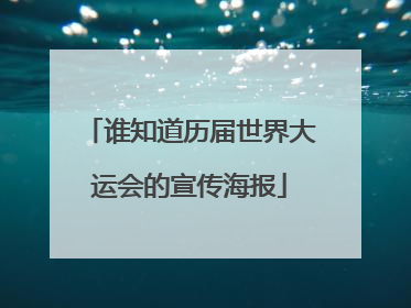 谁知道历届世界大运会的宣传海报