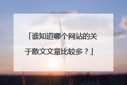 谁知道哪个网站的关于散文文章比较多？