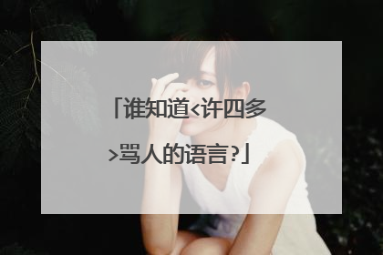 谁知道<许四多>骂人的语言?