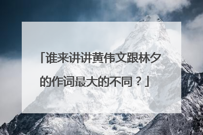 谁来讲讲黄伟文跟林夕的作词最大的不同？