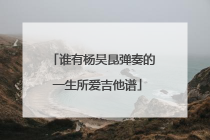 谁有杨昊昆弹奏的一生所爱吉他谱