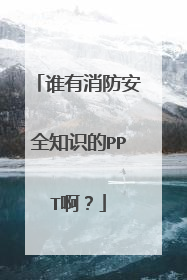谁有消防安全知识的PPT啊？