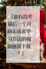 谁有高考最后一个月励志或者学习方法的视频链接下载?