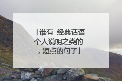 谁有 经典话语 个人说明之类的，短点的句子
