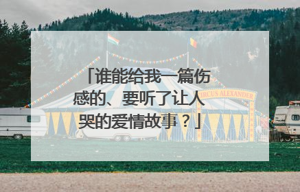 谁能给我一篇伤感的、要听了让人哭的爱情故事?