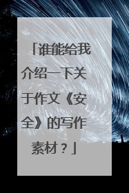 谁能给我介绍一下关于作文《安全》的写作素材?