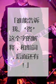 谁能告诉我、‘咨’这个字的解释,和组词,后面还有!