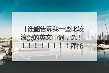 谁能告诉我一些比较浪漫的英文单词，急！！！！！！！！！拜托了各位 谢谢