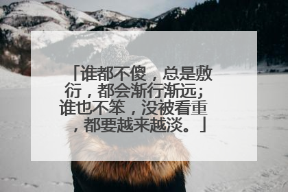 谁都不傻，总是敷衍，都会渐行渐远;谁也不笨，没被看重，都要越来越淡。