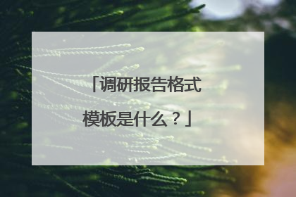 调研报告格式模板是什么？