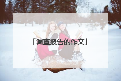 调查报告的作文