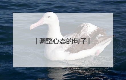 调整心态的句子