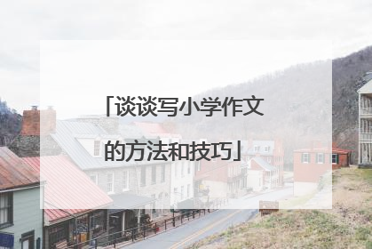 谈谈写小学作文的方法和技巧