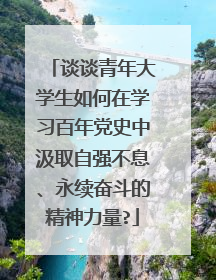 谈谈青年大学生如何在学习百年党史中汲取自强不息、永续奋斗的精神力量?