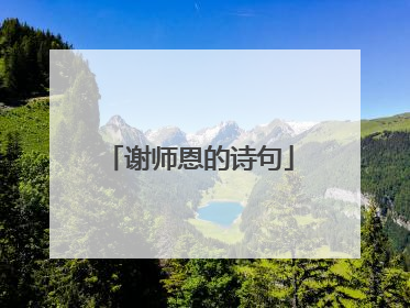 谢师恩的诗句