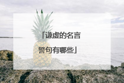 谦虚的名言警句有哪些