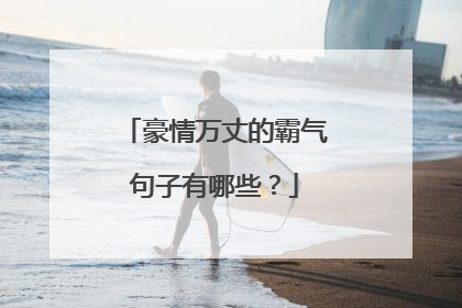 豪情万丈的霸气句子有哪些？