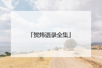 贺炜语录全集