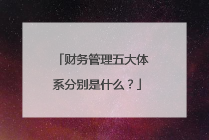 财务管理五大体系分别是什么？