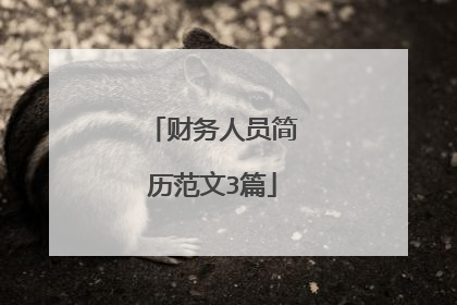 财务人员简历范文3篇
