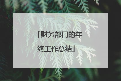 财务部门的年终工作总结