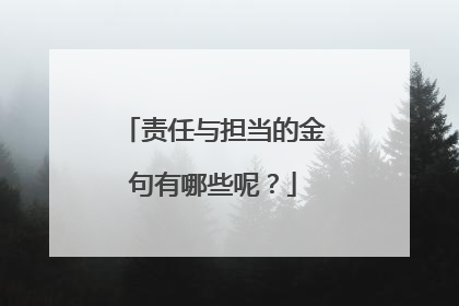 责任与担当的金句有哪些呢？