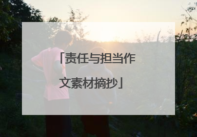 责任与担当作文素材摘抄