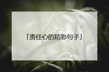 责任心的精彩句子