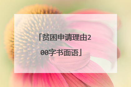 贫困申请理由200字书面语