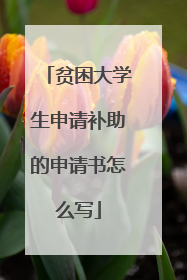 贫困大学生申请补助的申请书怎么写