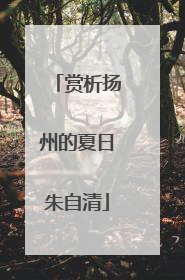 赏析扬州的夏日朱自清