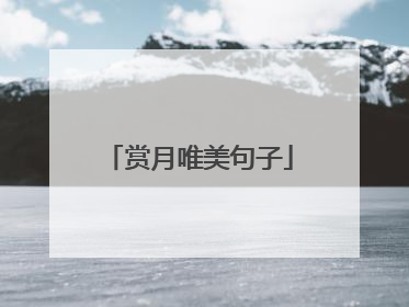 赏月唯美句子