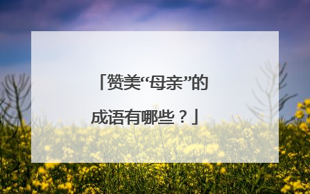 赞美“母亲”的成语有哪些?