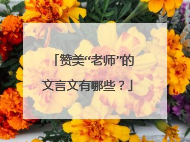 赞美“老师”的文言文有哪些？