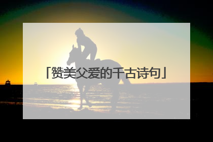 赞美父爱的千古诗句