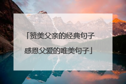 赞美父亲的经典句子 感恩父爱的唯美句子