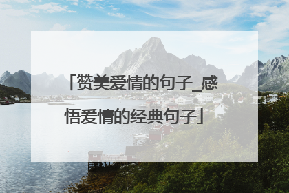 赞美爱情的句子_感悟爱情的经典句子