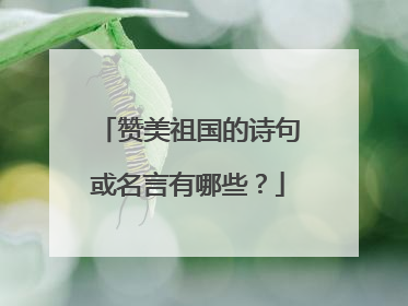 赞美祖国的诗句或名言有哪些？