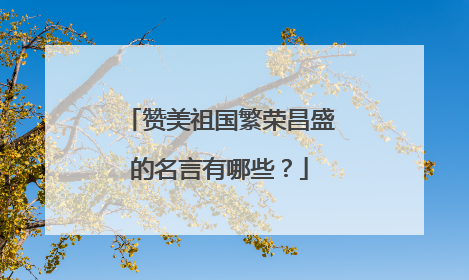 赞美祖国繁荣昌盛的名言有哪些？