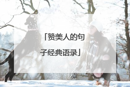 赞美人的句子经典语录