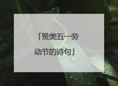 赞美五一劳动节的诗句