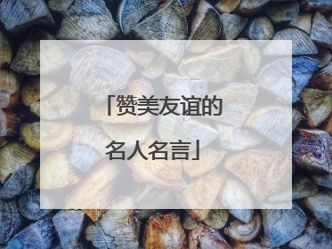 赞美友谊的名人名言