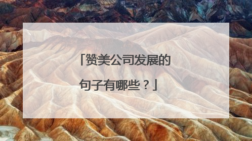 赞美公司发展的句子有哪些？