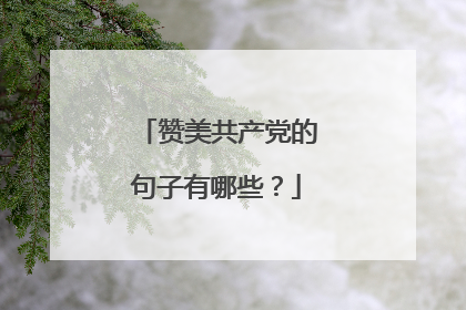赞美共产党的句子有哪些？