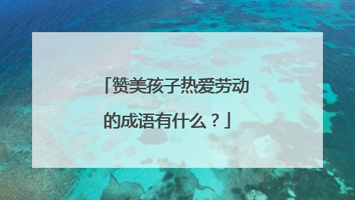 赞美孩子热爱劳动的成语有什么？