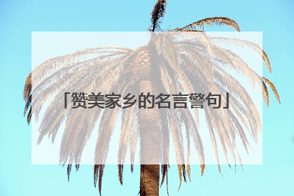 赞美家乡的名言警句
