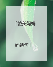 赞美妈妈妈诗句