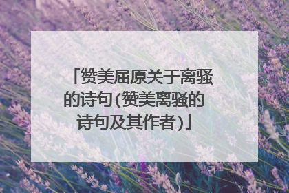 赞美屈原关于离骚的诗句(赞美离骚的诗句及其作者)