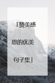 赞美感恩的优美句子集