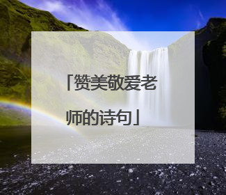 赞美敬爱老师的诗句